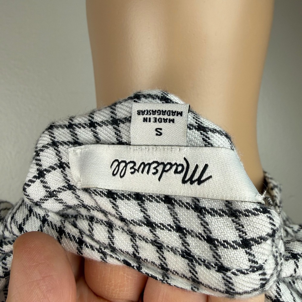 Madewell Women's Bell Sleeve Button Down Top Windowpane Sz S Boho Chic Timeless - Picture 7 of 9